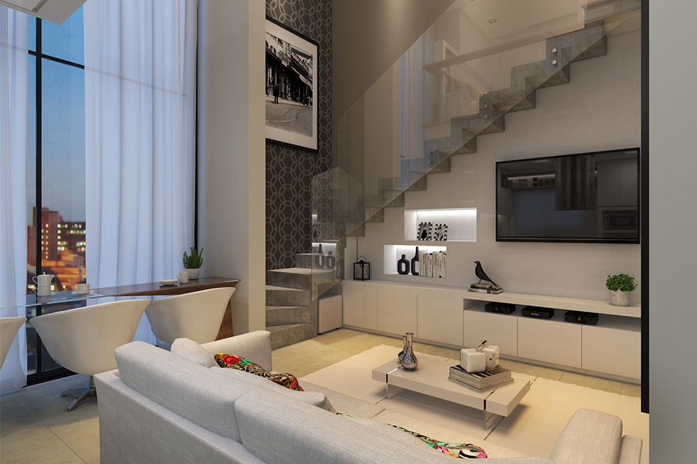 LIVING / ACESSO AO PISO SUPEIOR
